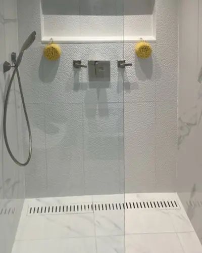 Oakville Lakeshore shower, after photo: before during and after bathroom renovation by Burlington Tile